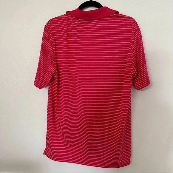 Nike Golf Tour Performance Dri Fit Pink and White Striped Shout Sleeve Polo Sz M - Picture 7 of 7